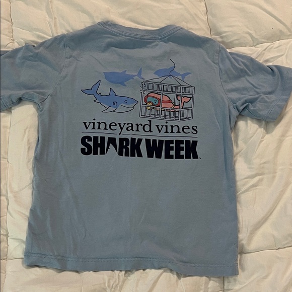 Vineyard Vines Light Blue Shark Week Kids Tee - Picture 2 of 3